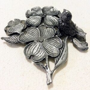 Vintage Bird On Dogwood Flowers